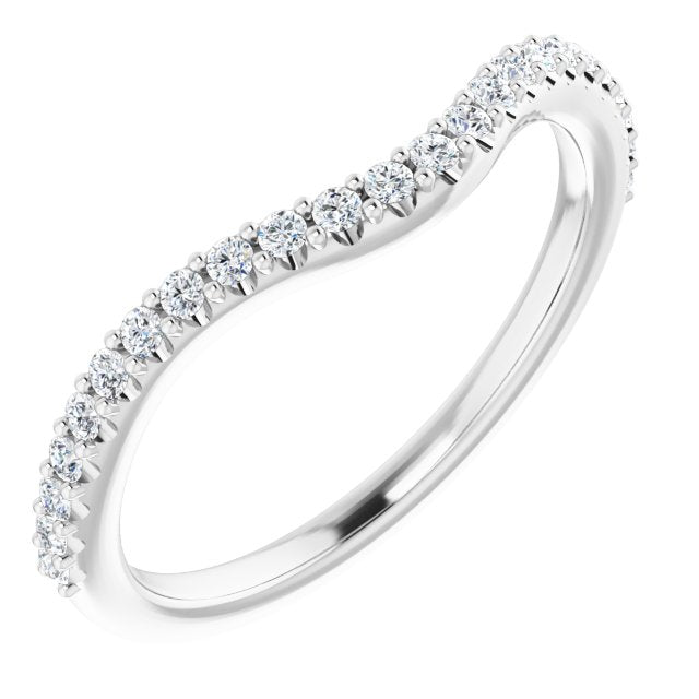 14K 1/4 CTW Natural Diamond Band for Cushion Ring