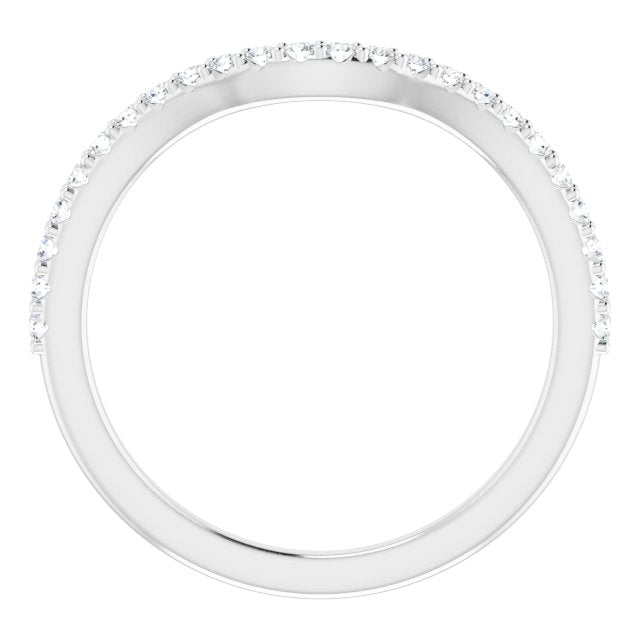 14K 1/4 CTW Natural Diamond Band for Cushion Ring