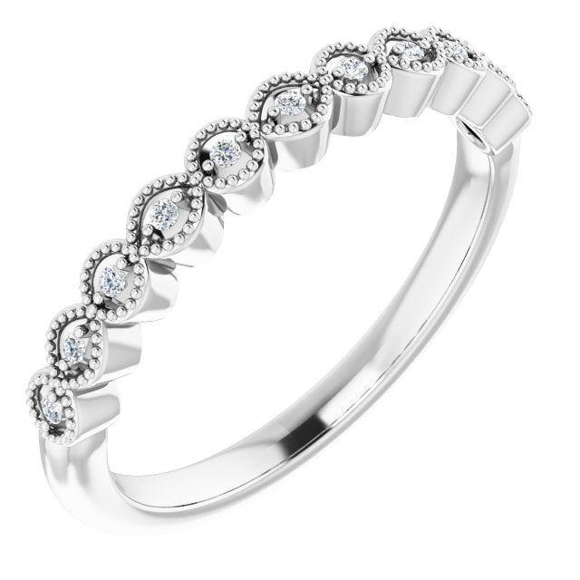 14K .05 CTW Natural Diamond Band for Oval Ring