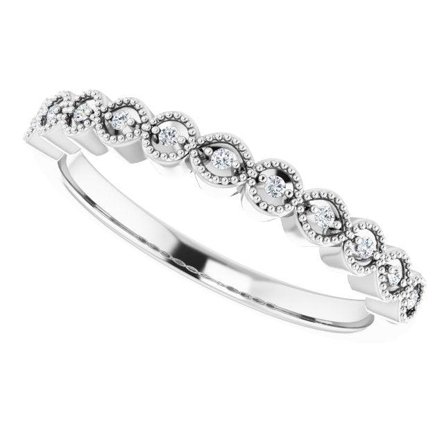 14K .05 CTW Natural Diamond Band for Oval Ring