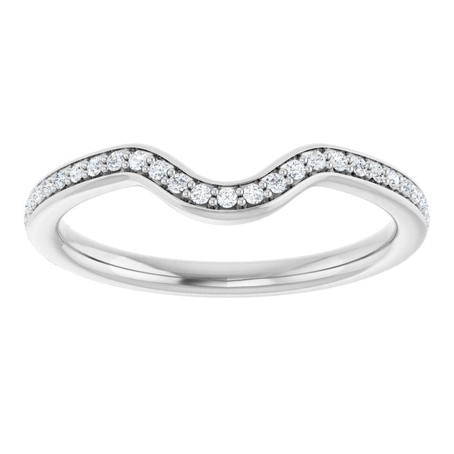 14K 1/8 CTW Diamond Band for Oval Ring