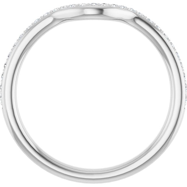 14K 1/8 CTW Diamond Band for Oval Ring