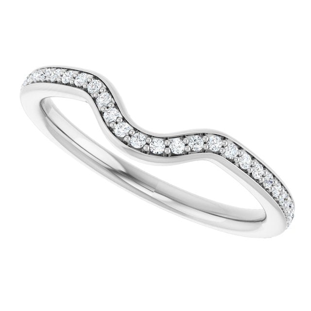14K 1/8 CTW Diamond Band for Oval Ring
