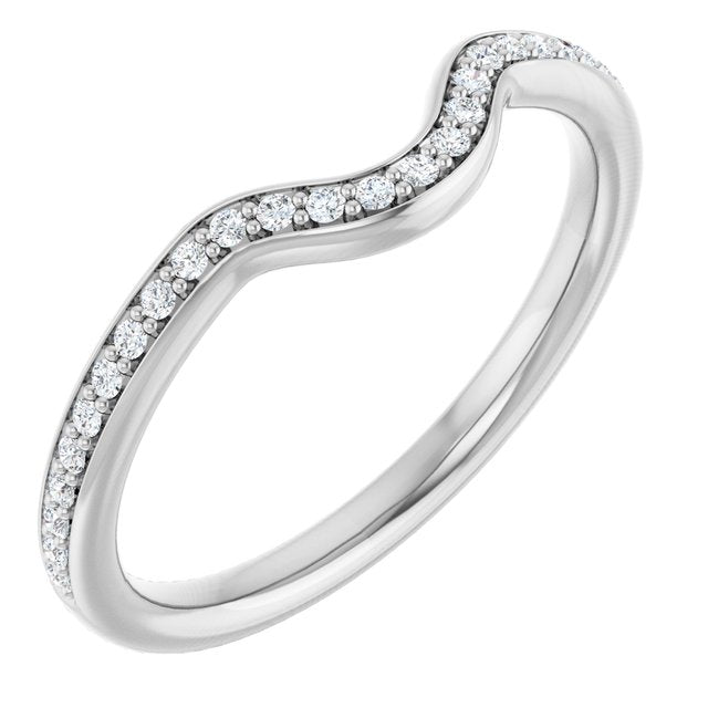 14K 1/8 CTW Diamond Band for Oval Ring