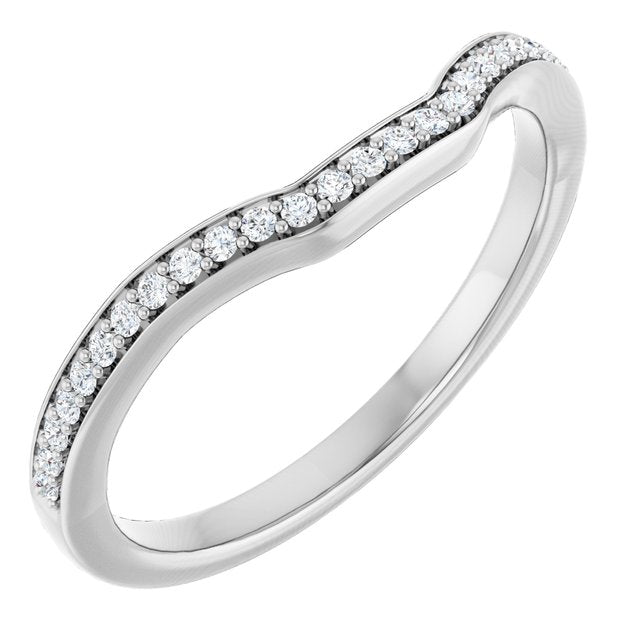 14K 1/10 CTW Natural Diamond Band for Emerald Ring