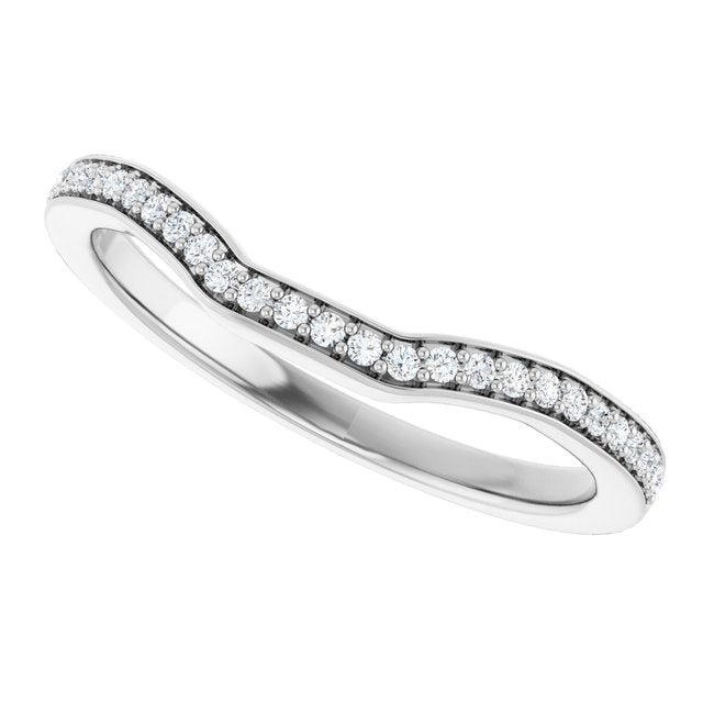 14K 1/10 CTW Natural Diamond Band for Emerald Ring