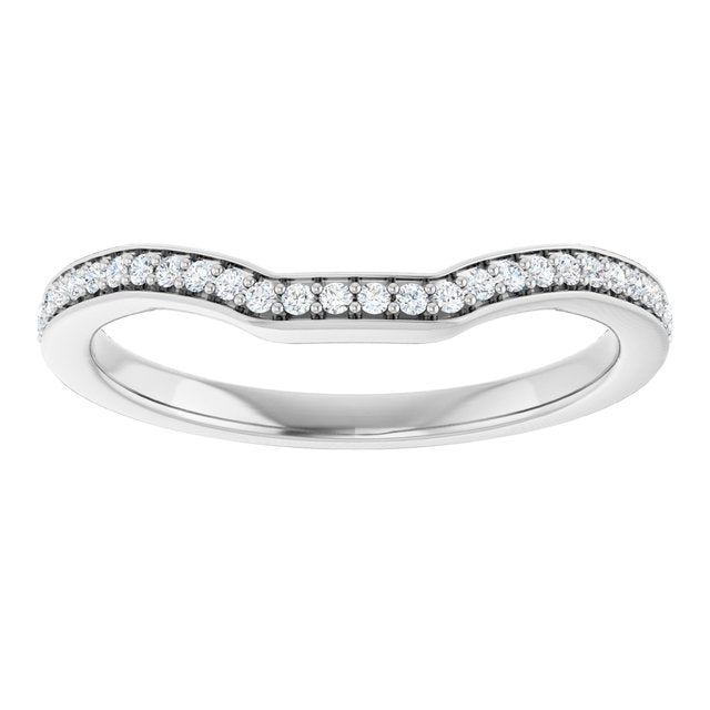 14K 1/10 CTW Natural Diamond Band for Emerald Ring