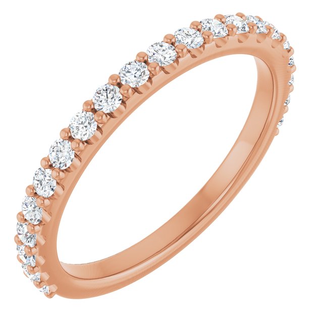14K 3/8 CTW Natural Diamond Band for Cushion Ring