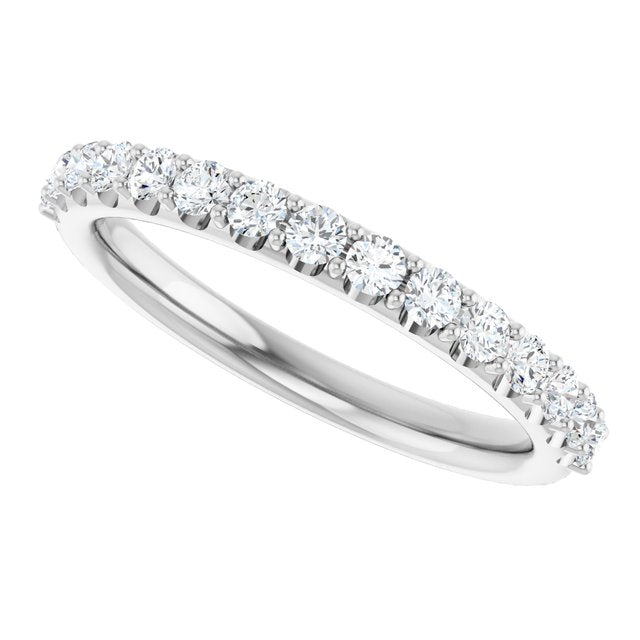 14K 3/8 CTW Natural Diamond Band for Oval Ring