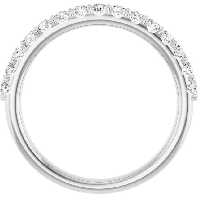 14K 3/8 CTW Natural Diamond Band for Oval Ring