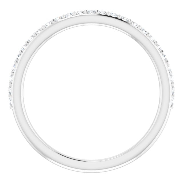 14K 1/5 CTW Natural Diamond Band for Cushion Ring
