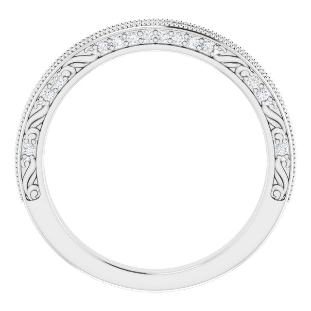14K 1/5 CTW Natural Diamond Band for Oval Ring