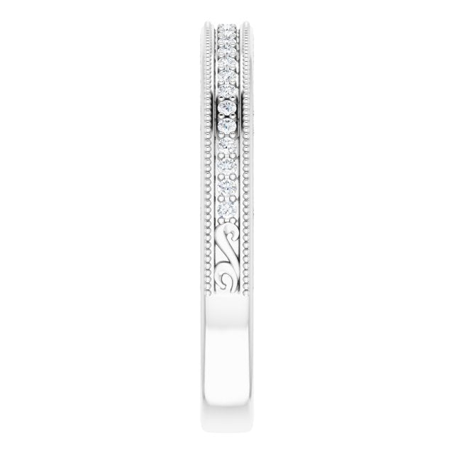 14K 1/5 CTW Natural Diamond Band for Oval Ring