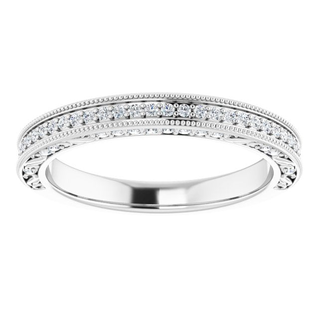14K 1/5 CTW Natural Diamond Band for Oval Ring