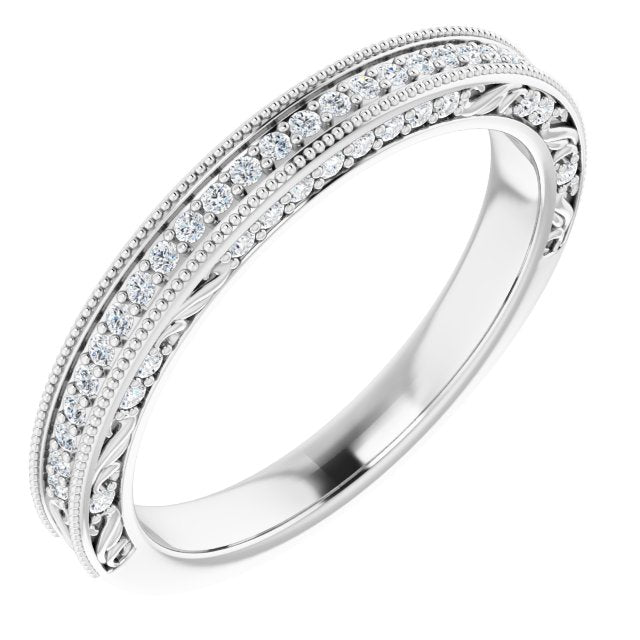 14K 1/5 CTW Natural Diamond Band for Oval Ring