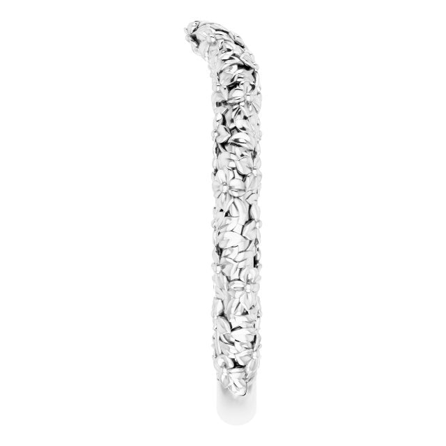 14K White Floral Matching Band