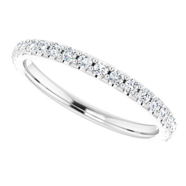 14K White 3/8 CTW Lab-Grown Diamond Matching Band