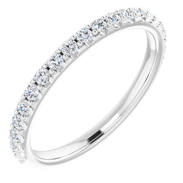 14K White 3/8 CTW Lab-Grown Diamond Matching Band