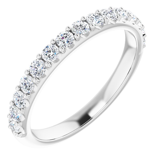 14K White 3/8 CTW Natural Diamond Band