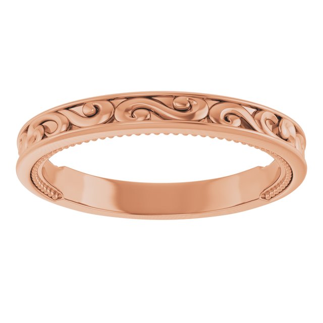 14K Rose Vintage-Inspired Matching Band