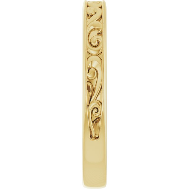 14K Yellow Vintage-Inspired Matching Band