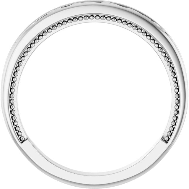 14K White Vintage-Inspired Matching Band