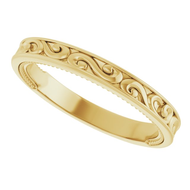 14K Yellow Vintage-Inspired Matching Band