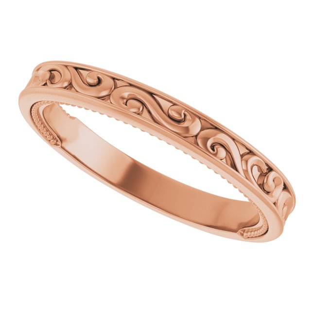 14K Rose Vintage-Inspired Matching Band