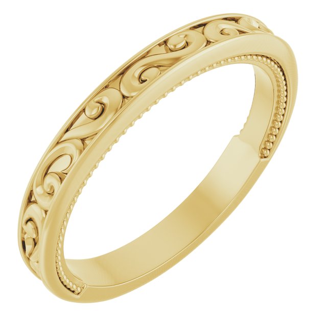 14K Yellow Vintage-Inspired Matching Band