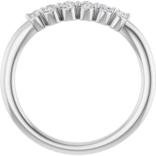 14K White 1/6 CTW Lab-Grown Diamond Band