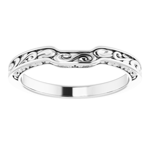 14K White Sculptural-Inspired Matching Band