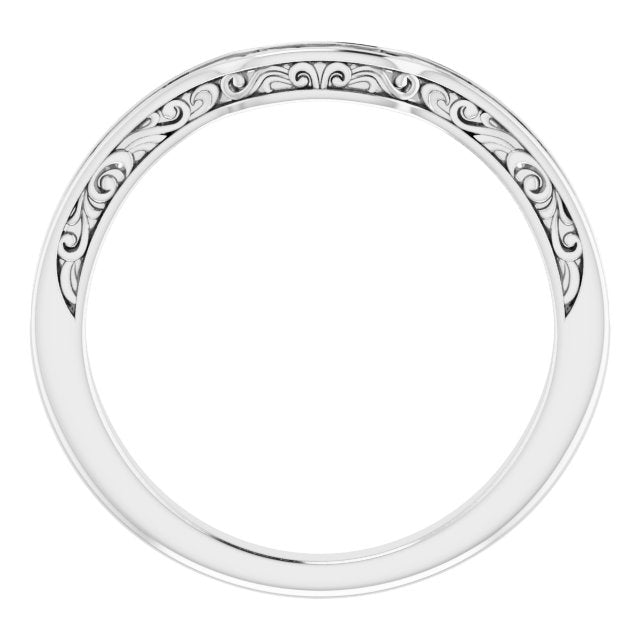 14K White Sculptural-Inspired Matching Band