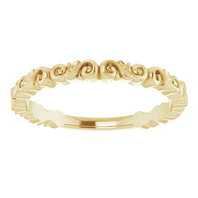 14K Yellow Sculptural-Inspired Matching Band