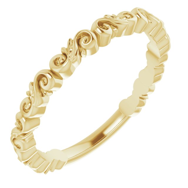 14K Yellow Sculptural-Inspired Matching Band