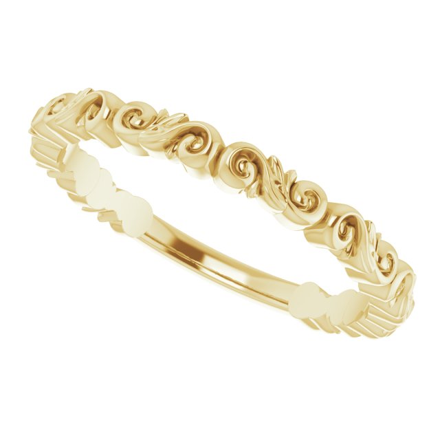 14K Yellow Sculptural-Inspired Matching Band