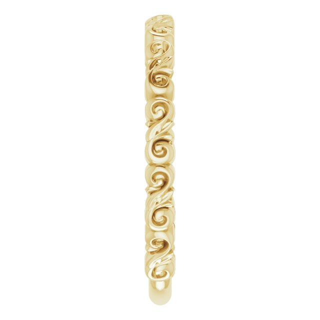 14K Yellow Sculptural-Inspired Matching Band