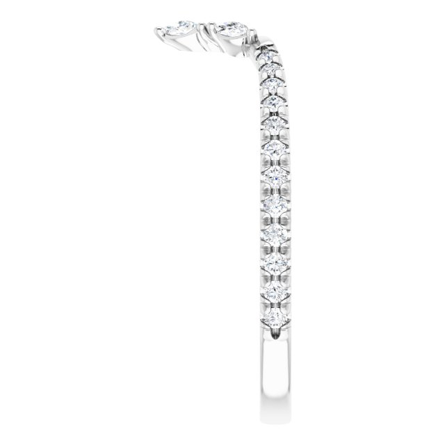14K White 1/4 CTW Natural Diamond French-Set Matching Band