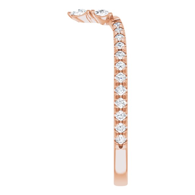 14K Rose 1/4 CTW Natural Diamond French-Set Matching Band