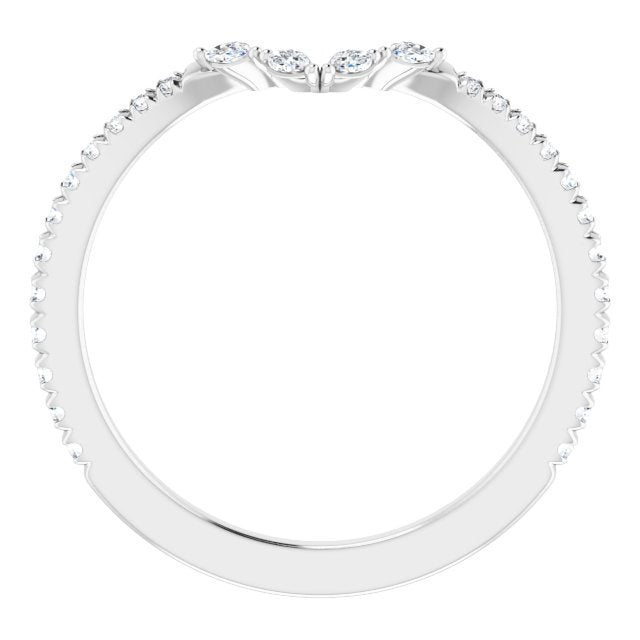14K White 1/4 CTW Natural Diamond French-Set Matching Band