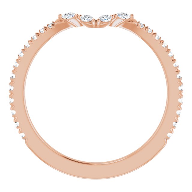14K Rose 1/4 CTW Natural Diamond French-Set Matching Band
