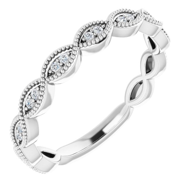 14K 1/8 CTW Natural Diamond Band for Round Ring