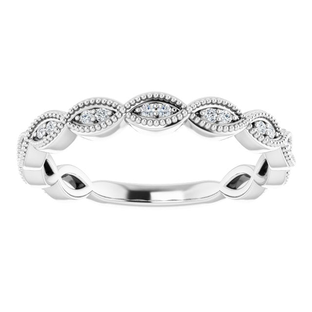 14K 1/8 CTW Natural Diamond Band for Round Ring