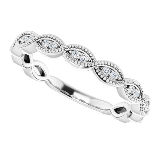 14K 1/8 CTW Natural Diamond Band for Round Ring