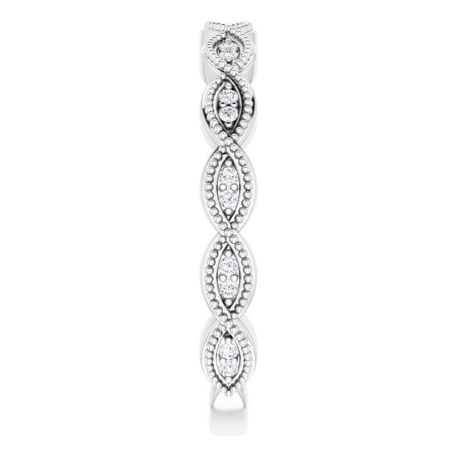 14K 1/8 CTW Natural Diamond Band for Round Ring