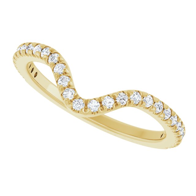 14K Yellow 1/4 CTW Natural Diamond French-Set Matching Band