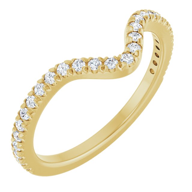 14K Yellow 1/4 CTW Natural Diamond French-Set Matching Band