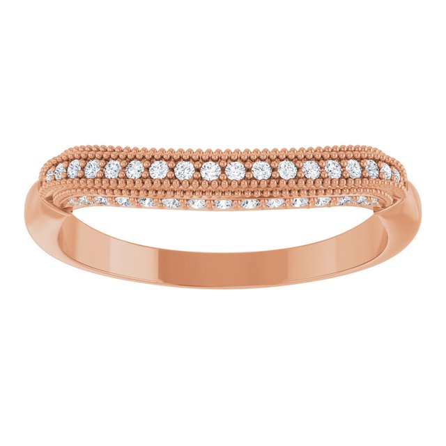 14K Rose 1/8 CTW Natural Diamond Band
