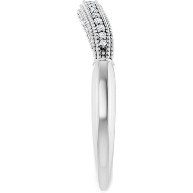14K White 1/8 CTW Natural Diamond Band