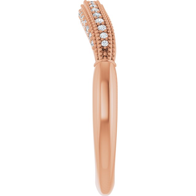14K Rose 1/8 CTW Natural Diamond Band