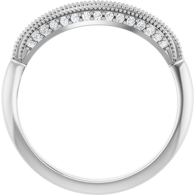 14K White 1/8 CTW Natural Diamond Band